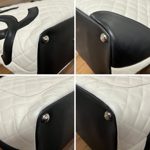 Authentic CHANEL CC Cambon Calfskin Quilted Large Shopping Tote Shoulder Bag - Picture 11 of 16